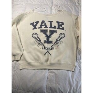 Yale University Sweatshirt Women Size Large Cotton Ivory